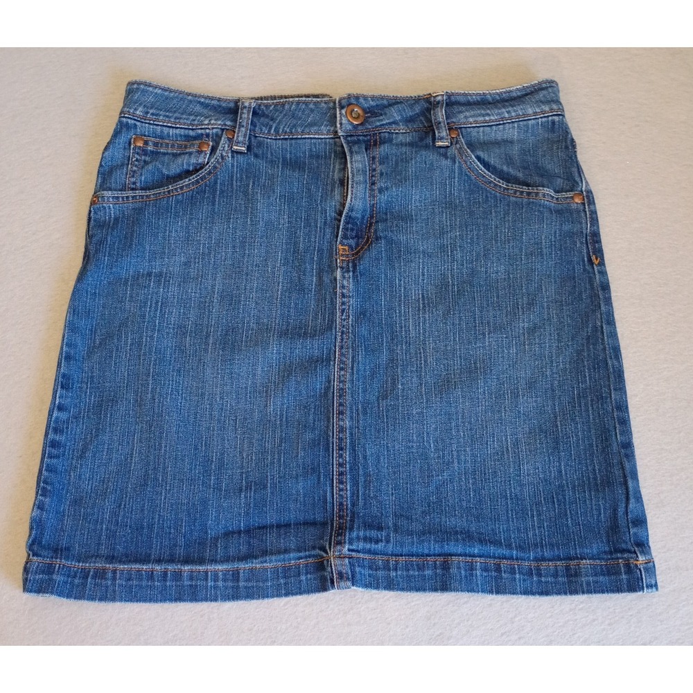 Gap Skirt Size 10 Womens Stretch Medium Wash Jean Blue Denim Knee Length